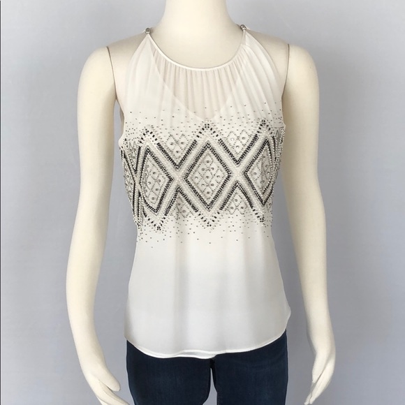 NWT WHBM Beaded Dressy Sheer Top.. Size XS - Picture 6 of 15